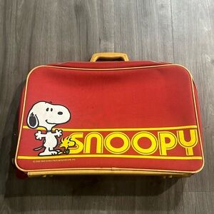 Vintage Snoopy Woodstock Red Suitcase